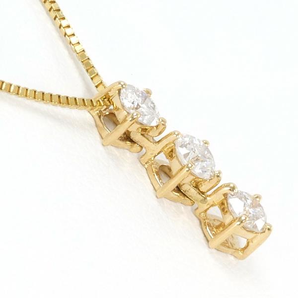 K18 Yellow Gold Diamond Necklace in Excellent Condition