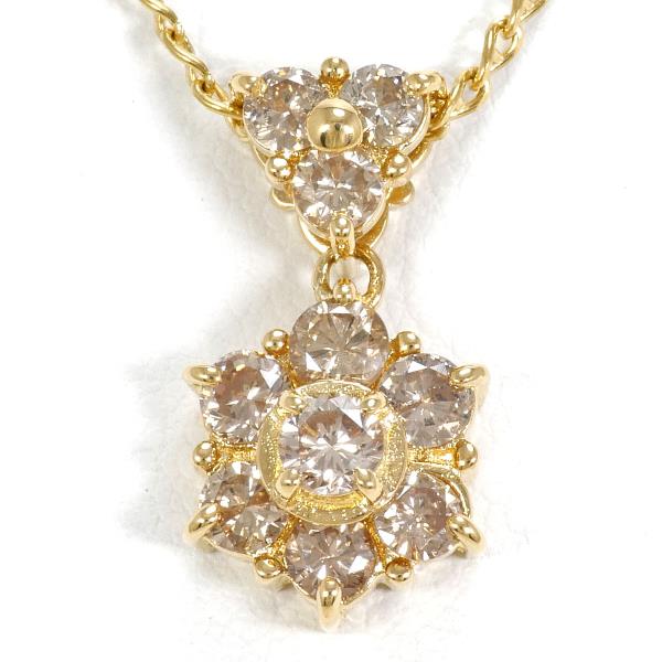 K18 Yellow Gold Diamond Necklace in Excellent Condition