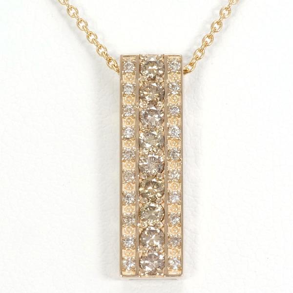 K18 Pink Gold Diamond Necklace in Excellent Condition