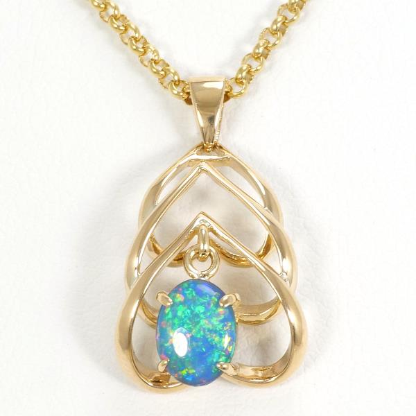 K18 Yellow Gold Black Opal Necklace