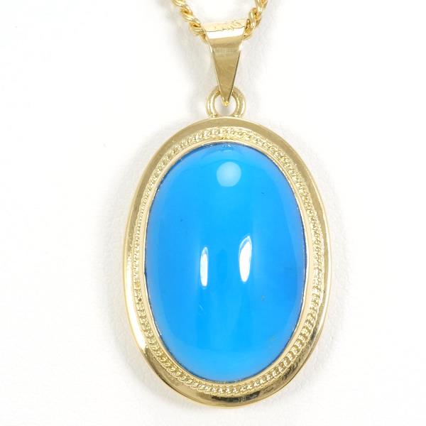 18K Yellow Gold Turquoise Necklace in Excellent Condition