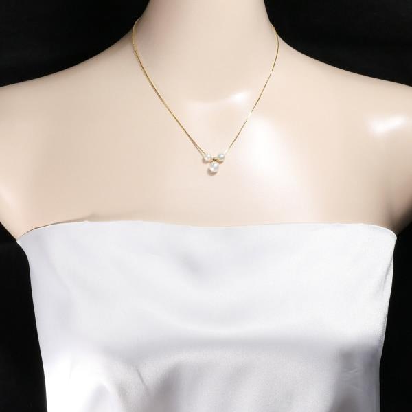 K18 Yellow Gold Pearl Necklace in Pristine Condition