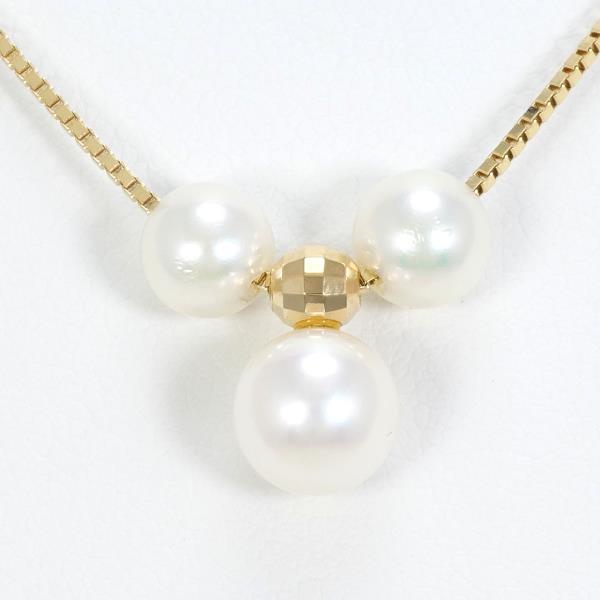 K18 Yellow Gold Pearl Necklace in Pristine Condition