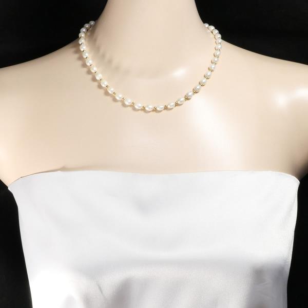 K18 Yellow Gold Freshwater Pearl Necklace in Excellent Condition