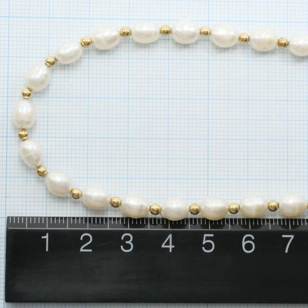 K18 Yellow Gold Freshwater Pearl Necklace in Excellent Condition