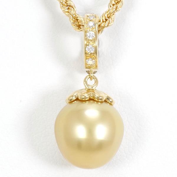 K18 Yellow Gold White Gold Pearl Necklace in Excellent Condition