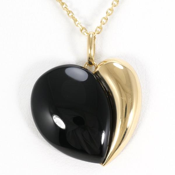 K18 Yellow Gold Onyx Necklace in Excellent Condition