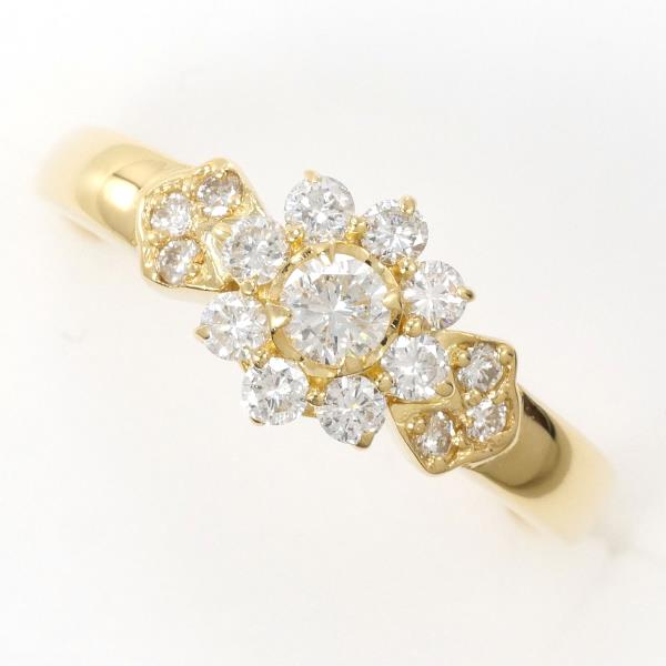 K18 Yellow Gold Diamond Ring 15 in Excellent Condition