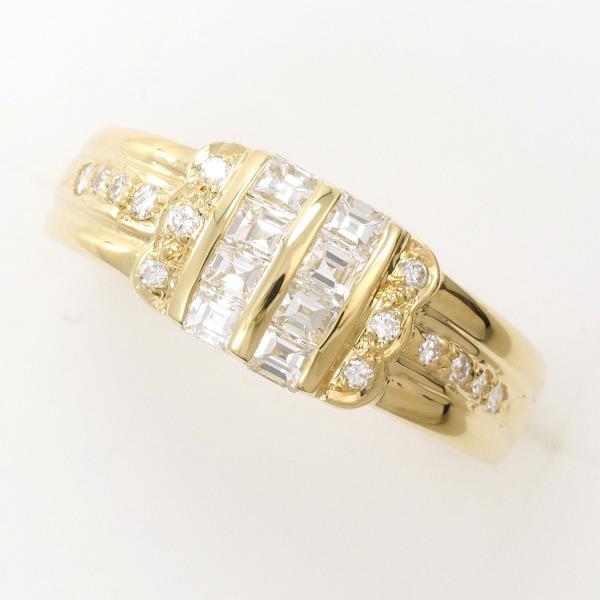 K18 Yellow Gold Diamond Ring 12 in Excellent Condition