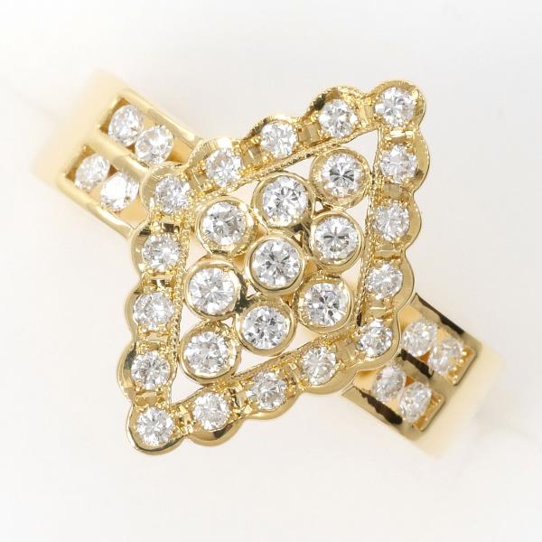 K18 Yellow Gold Diamond Ring 13号 0.50ct in Excellent Condition