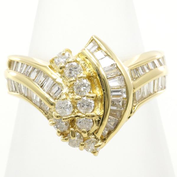 K18 Yellow Gold Diamond Ring 10 Size 1.10ct in Excellent Condition