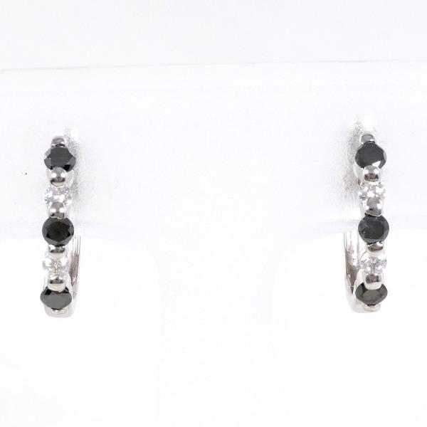 K18 White Gold Black Diamond Earrings