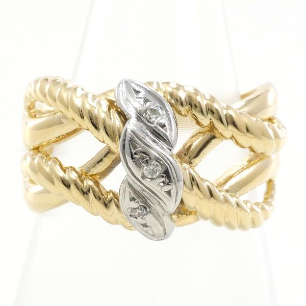 K18 Yellow Gold White Gold Diamond Ring