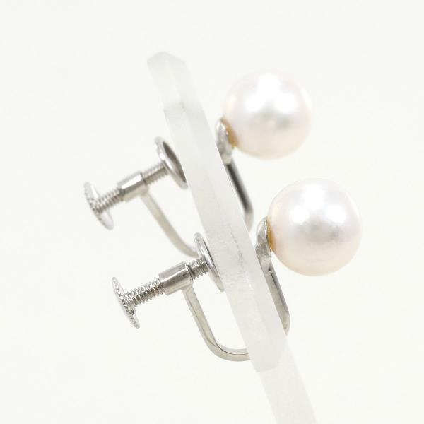 K14 White Gold Pearl Earrings in Excellent Condition