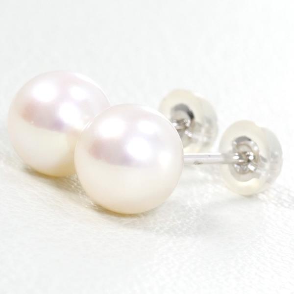 K14 White Gold Pearl Earrings 1.2g in Great Condition