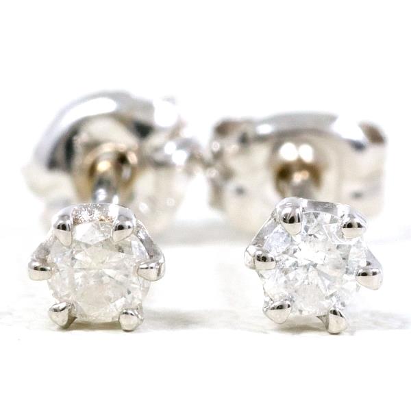 K14 White Gold Diamond Earrings in Great Condition