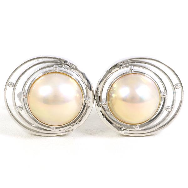 PT900 Platinum K14 White Gold Pearl Cufflinks