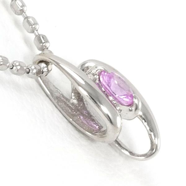 K14 White Gold Pink Sapphire Necklace