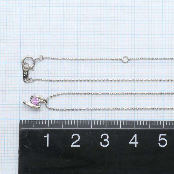 K14 White Gold Pink Sapphire Necklace