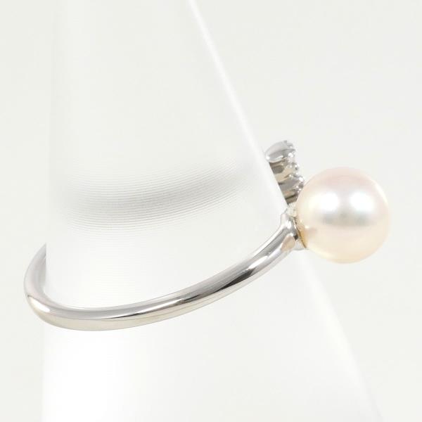 K10 White Gold Pearl Ring 6.5 in Excellent Condition