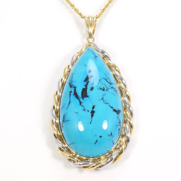 PT900 Platinum K18YG Turquoise Necklace