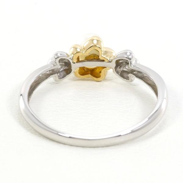 PT900 Platinum K18 Yellow Gold Pearl Ring