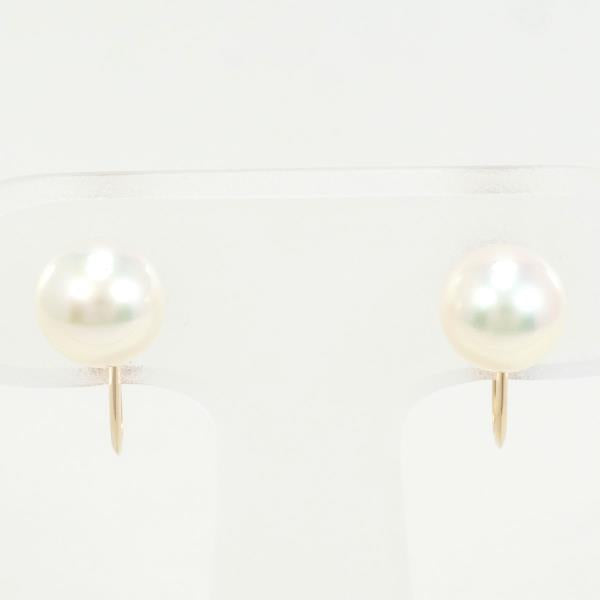 K18 Yellow Gold Pearl Earrings in Excellent Condition