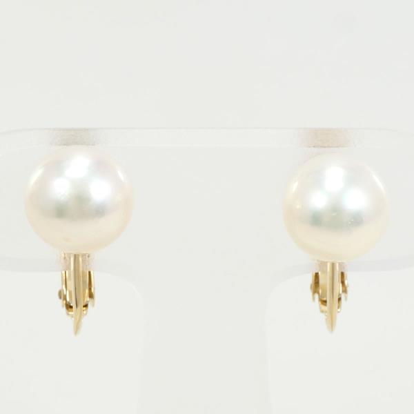 K18 Yellow Gold Pearl Earrings in Excellent Condition