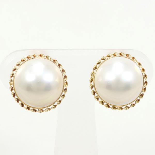 K18 Yellow Gold Pearl Earrings in Pristine Condition