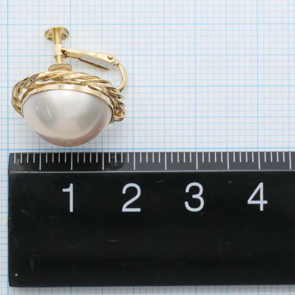 K18 Yellow Gold Pearl Earrings in Excellent Condition