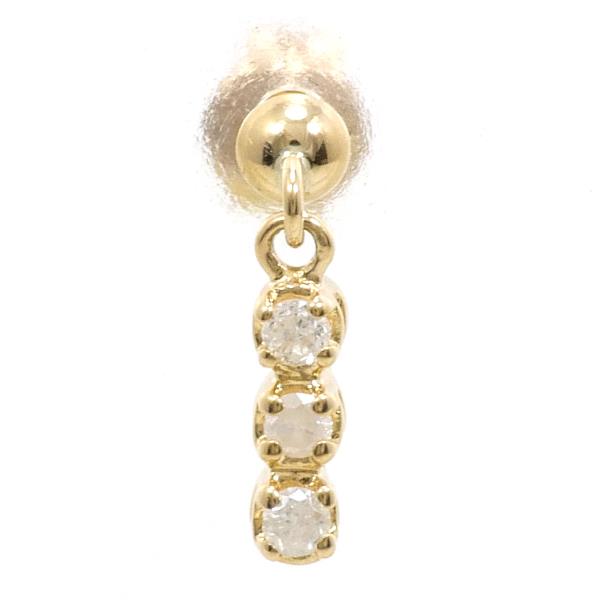 K18 Yellow Gold Diamond Earring in Great Condition