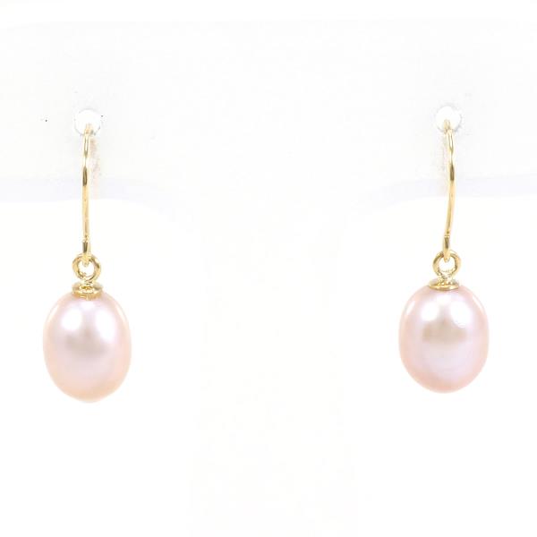 K18 Yellow Gold Pearl Earrings in Excellent Condition