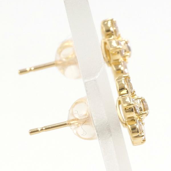 K18 Yellow Gold Diamond Earrings in Excellent Condition