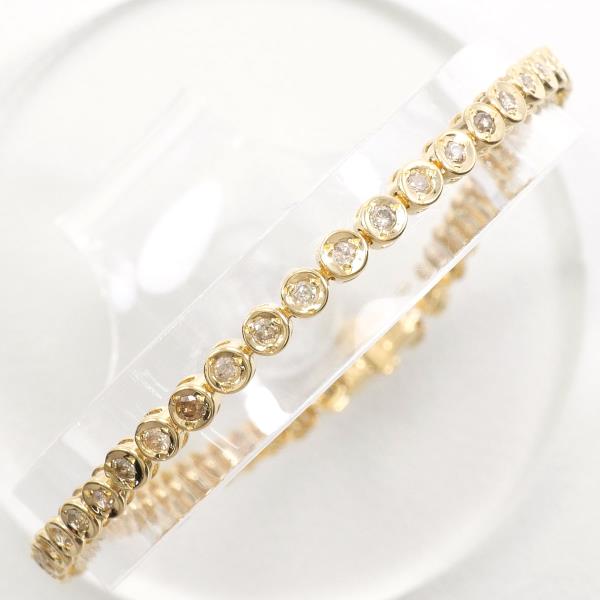 K18 Yellow Gold Diamond Bracelet 18.5cm in Great Condition