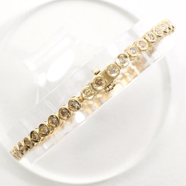 K18 Yellow Gold Diamond Bracelet 18.5cm in Great Condition