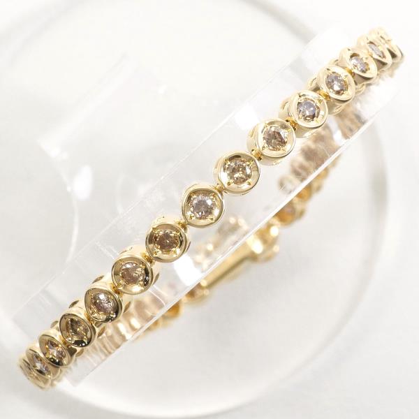 K18 Yellow Gold Bracelet with 2.00 Brown Diamond, 18cm in Great Condition