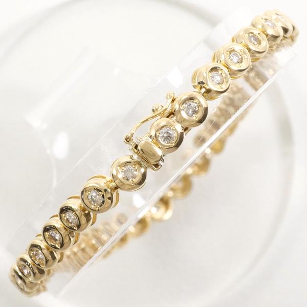 K18 Yellow Gold Diamond Bracelet 18cm