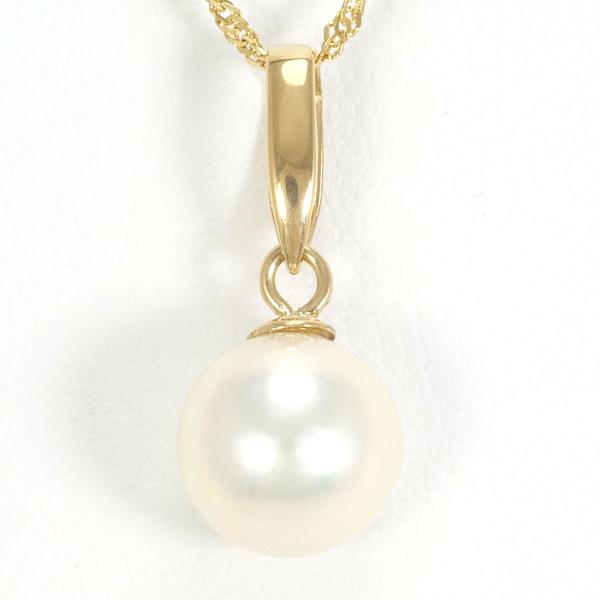 K18 Yellow Gold Pearl Necklace in Excellent Condition