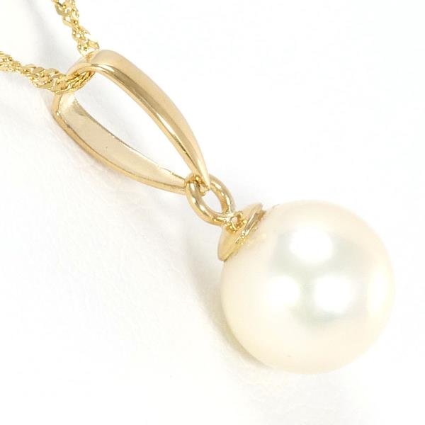 K18 Yellow Gold Pearl Necklace in Excellent Condition