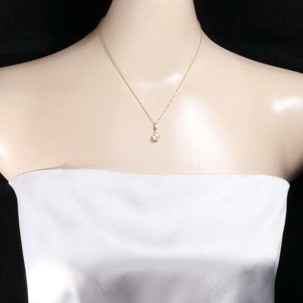 K18 Yellow Gold Pearl Necklace in Excellent Condition