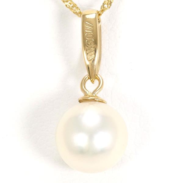 K18 Yellow Gold Pearl Necklace in Excellent Condition