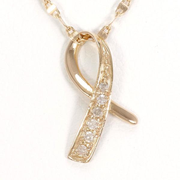 K18 Pink Gold Diamond Necklace in Excellent Condition