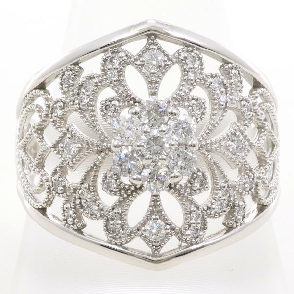 PT900 Platinum Diamond Ring 21 Size 0.64ct