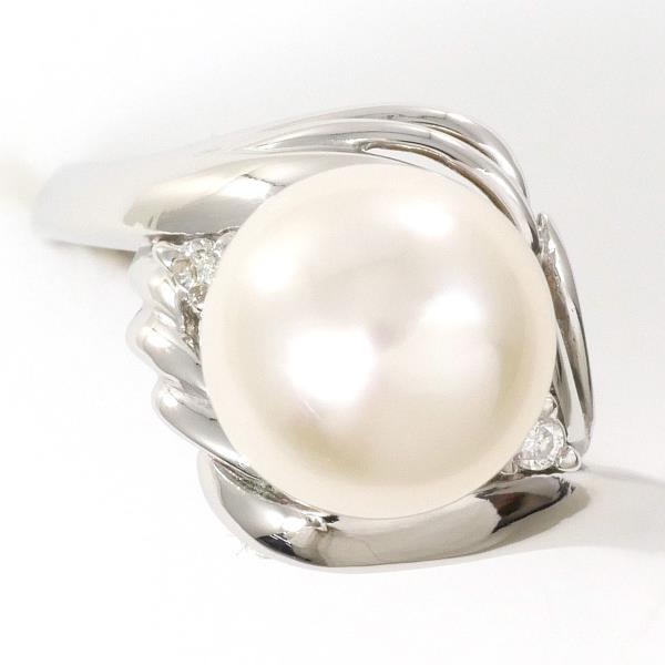 PT900 Platinum Pearl Ring 12 in Excellent Condition