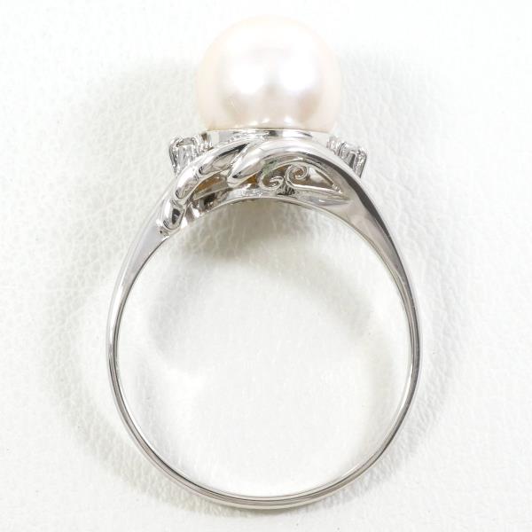 PT900 Platinum Pearl Ring 12 in Excellent Condition