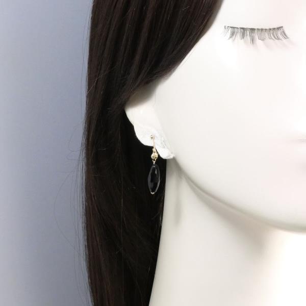 K10 Yellow Gold Onyx Earrings