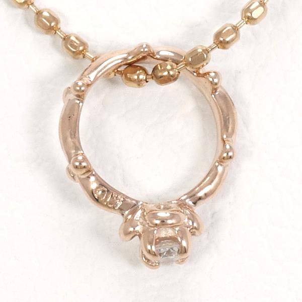 K10 Pink Gold Diamond Necklace in Excellent Condition