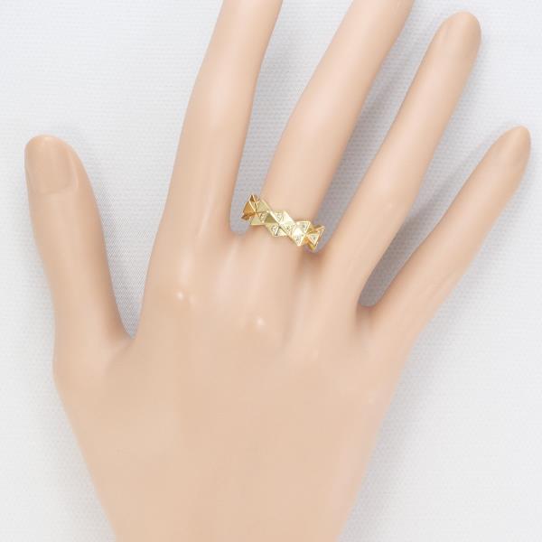 K18YG Yellow Gold Diamond Ring 8.5 in Pristine Condition