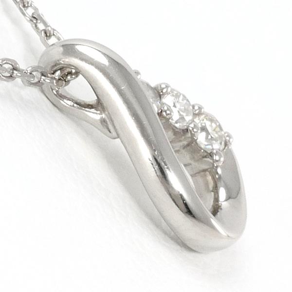 4℃ K18 White Gold Diamond Necklace in Pristine Condition