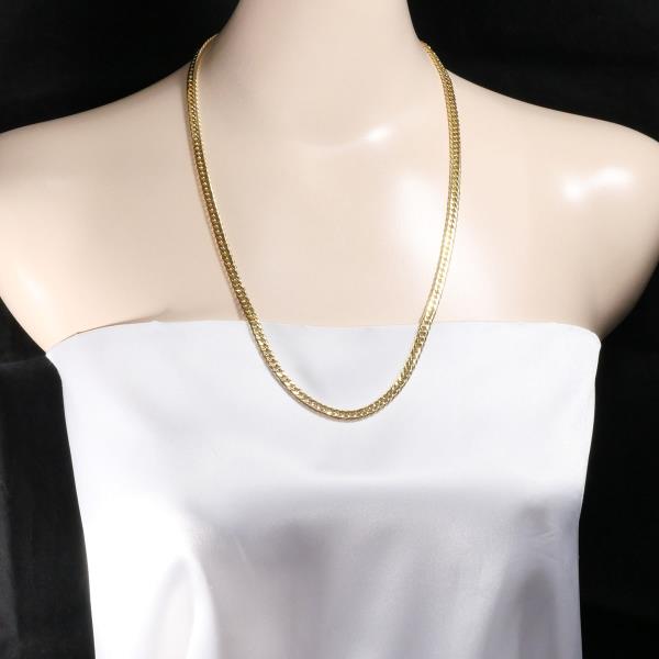 K18 Yellow Gold Necklace 60cm 6-Sided Double in Excellent Condition